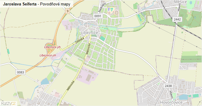 Jaroslava Seiferta - záplavové mapy stoleté vody