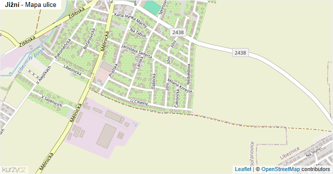 Jižní - mapa ulice
