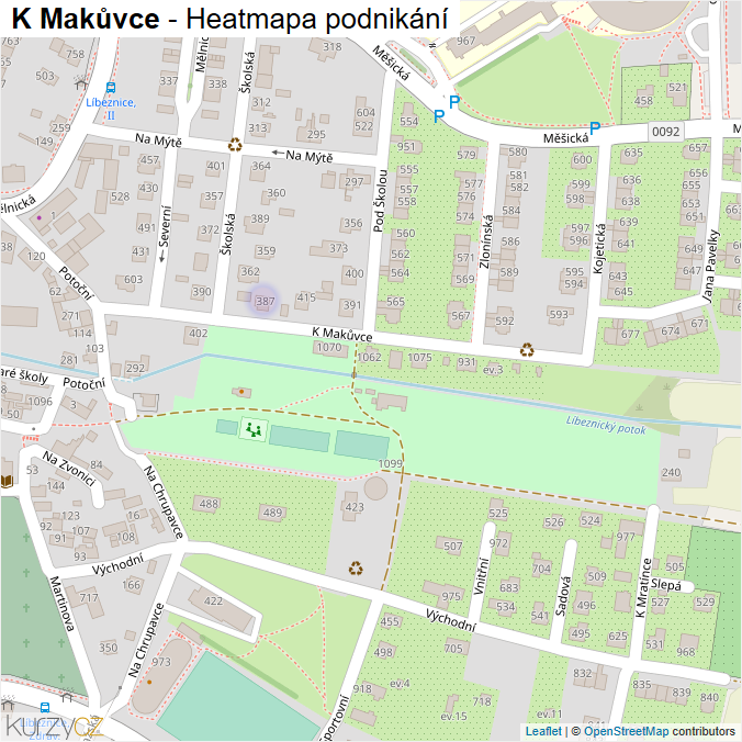 Mapa K Makůvce - Firmy v ulici.