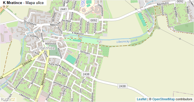 K Mratínce - mapa ulice