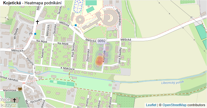 Kojetická - mapa podnikání
