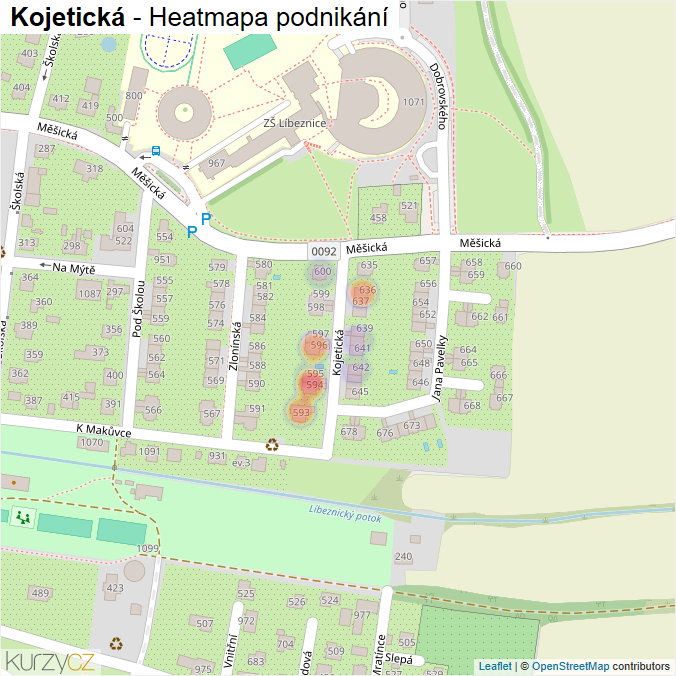 Mapa Kojetická - Firmy v ulici.
