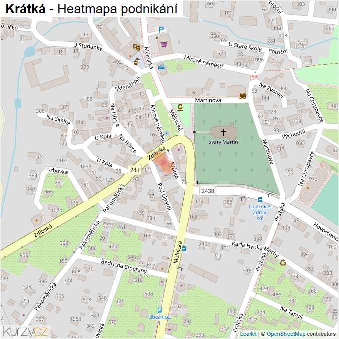 Mapa Krátká - Firmy v ulici.