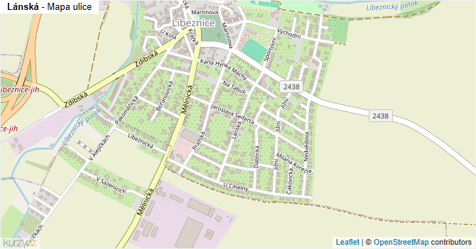 Lánská - mapa ulice