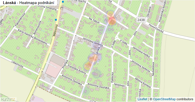 Lánská - mapa podnikání