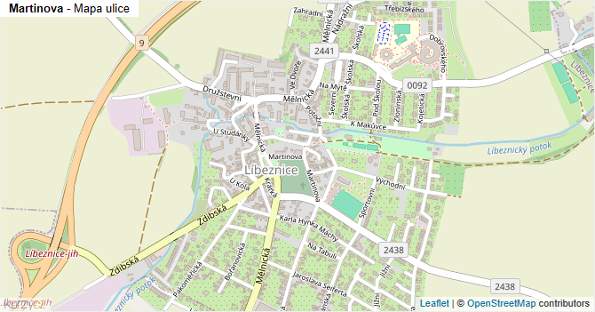 Martinova - mapa ulice