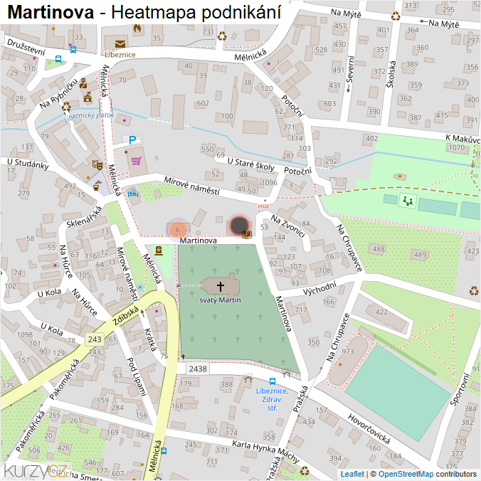 Mapa Martinova - Firmy v ulici.