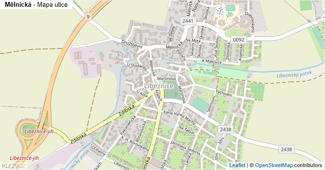Mělnická - mapa ulice
