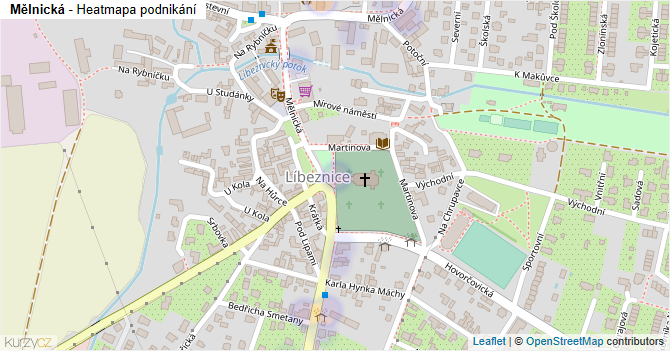 Mělnická - mapa podnikání