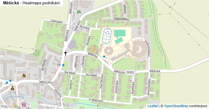 Měšická - mapa podnikání