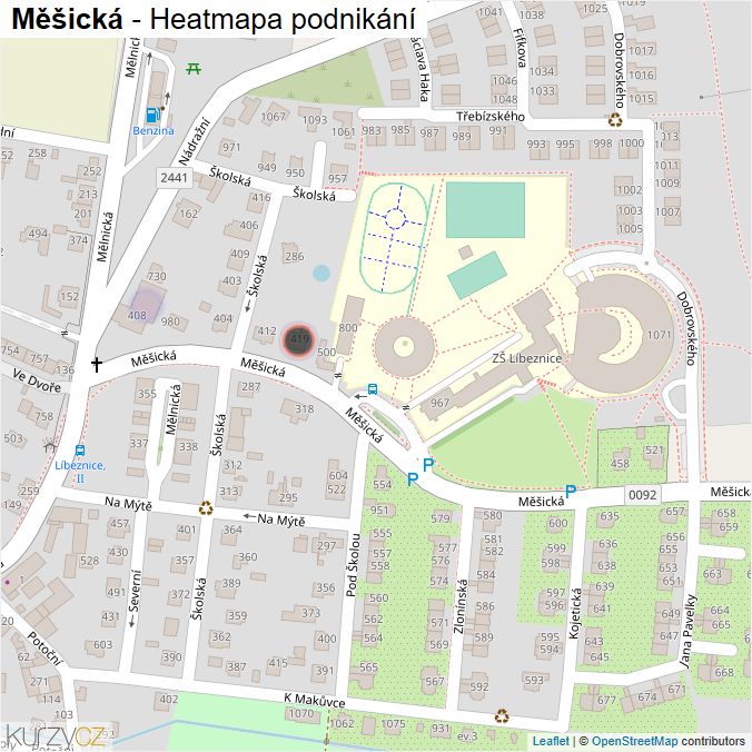 Mapa Měšická - Firmy v ulici.