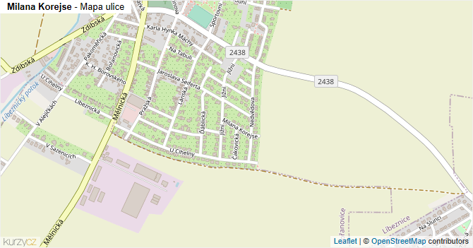 Milana Korejse - mapa ulice