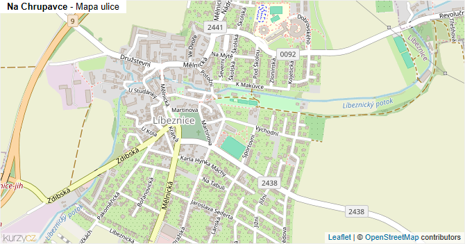 Na Chrupavce - mapa ulice