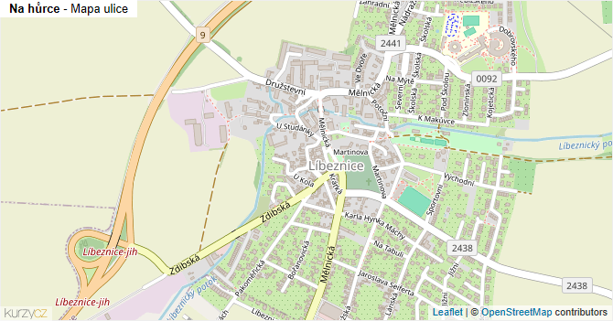 Na hůrce - mapa ulice