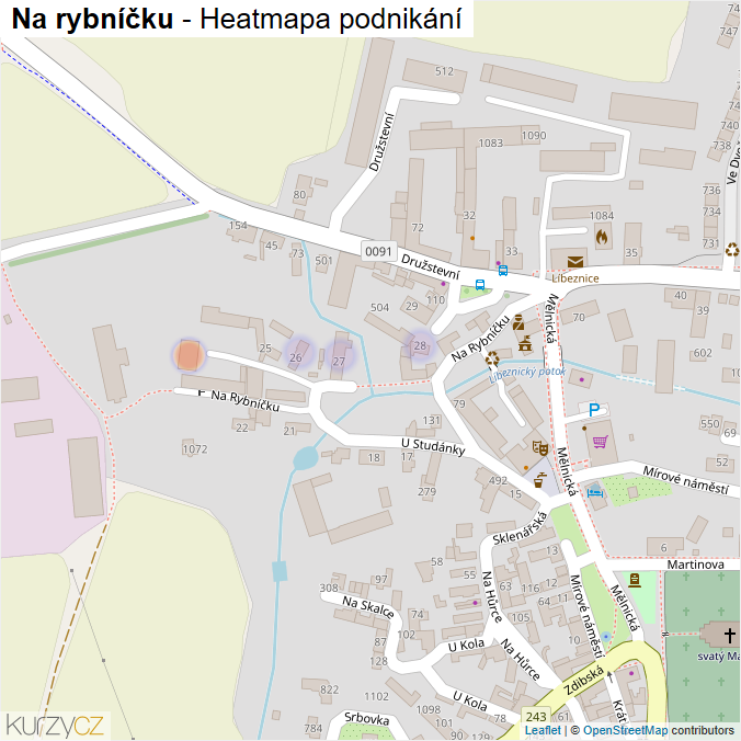 Mapa Na rybníčku - Firmy v ulici.
