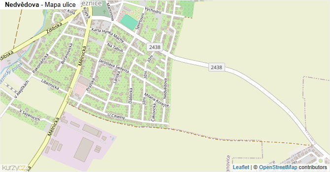 Nedvědova - mapa ulice