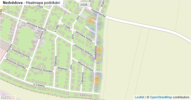 Nedvědova - mapa podnikání