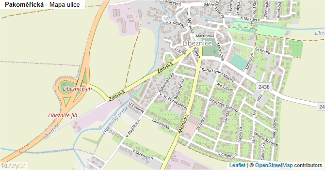 Pakoměřická - mapa ulice
