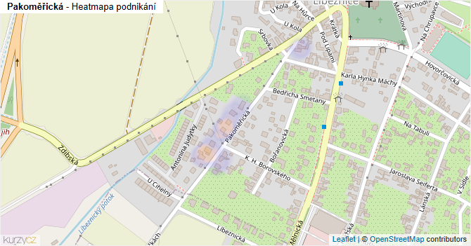 Pakoměřická - mapa podnikání