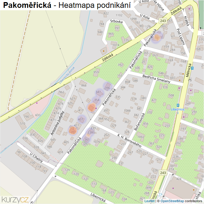 Mapa Pakoměřická - Firmy v ulici.