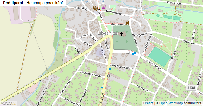Pod lipami - mapa podnikání