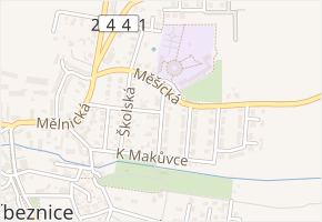 Pod školou v obci Líbeznice - mapa ulice