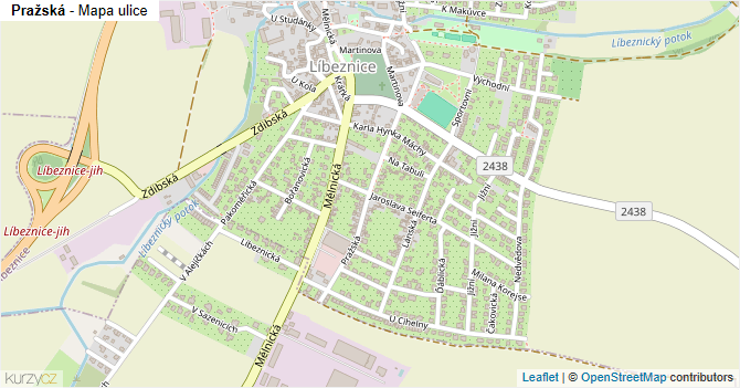 Pražská - mapa ulice