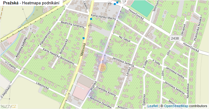 Pražská - mapa podnikání