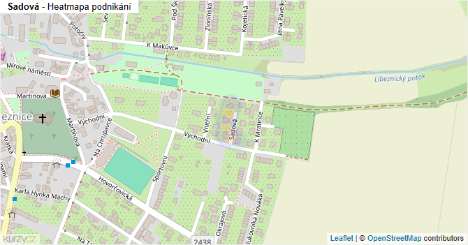Sadová - mapa podnikání