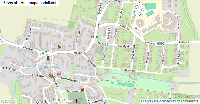 Severní - mapa podnikání