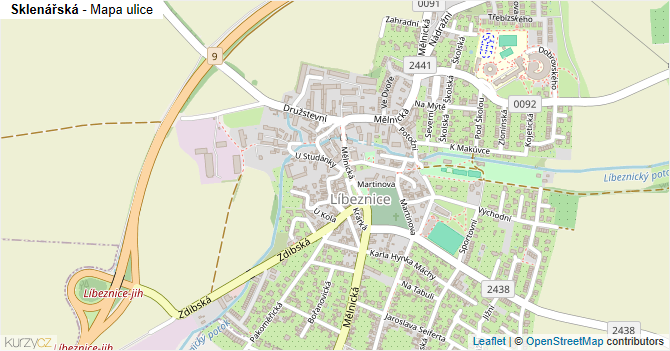 Sklenářská - mapa ulice