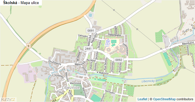 Školská - mapa ulice