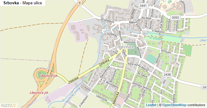 Srbovka - mapa ulice