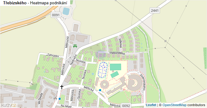 Třebízského - mapa podnikání