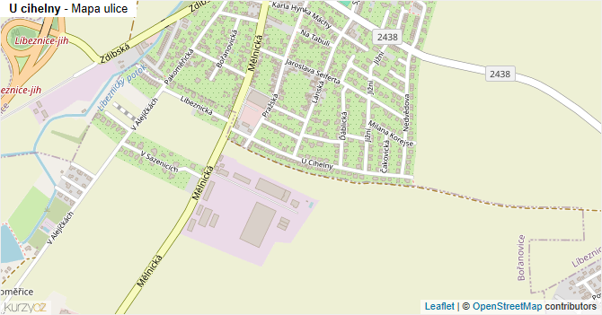 U cihelny - mapa ulice