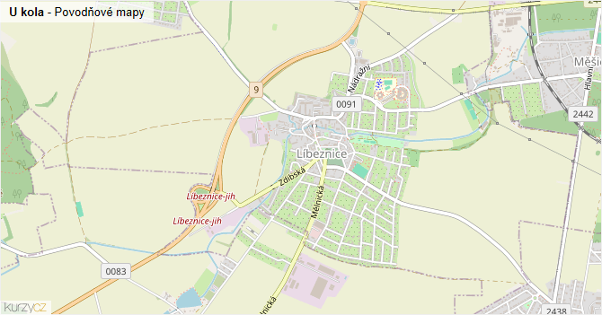 U kola - záplavové mapy stoleté vody