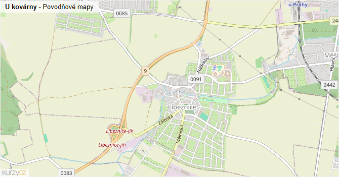 U kovárny - záplavové mapy stoleté vody