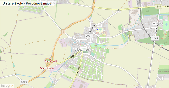 U staré školy - záplavové mapy stoleté vody