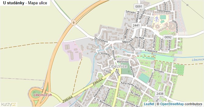 U studánky - mapa ulice