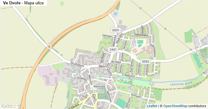 Ve Dvoře - mapa ulice