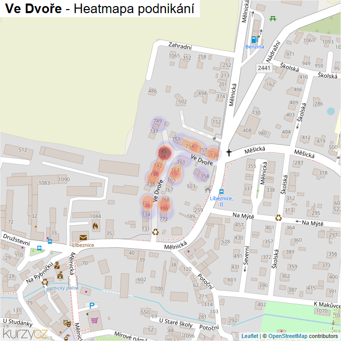 Mapa Ve Dvoře - Firmy v ulici.