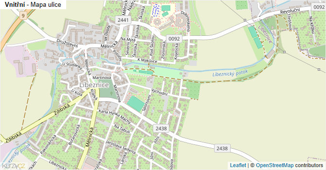 Vnitřní - mapa ulice