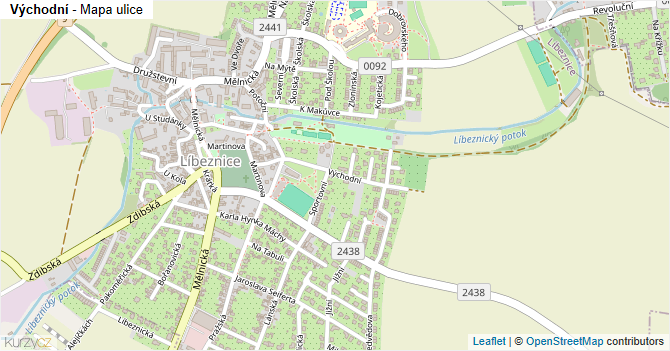 Východní - mapa ulice