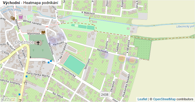 Východní - mapa podnikání