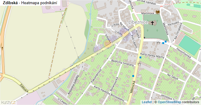 Zdibská - mapa podnikání