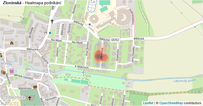 Zlonínská - mapa podnikání