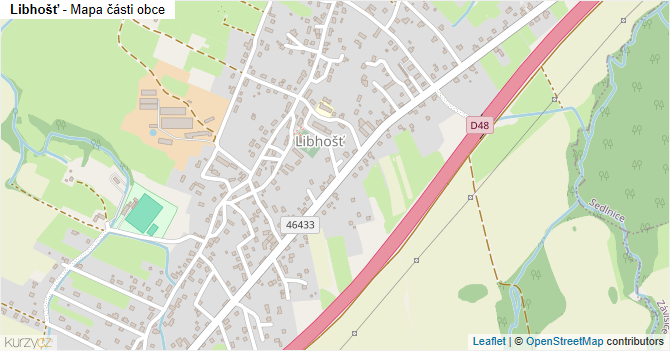 Libhošť - mapa části obce