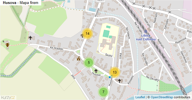 Husova - mapa firem