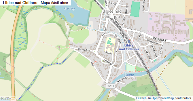 Libice nad Cidlinou - mapa části obce