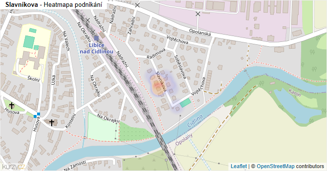 Slavníkova - mapa podnikání